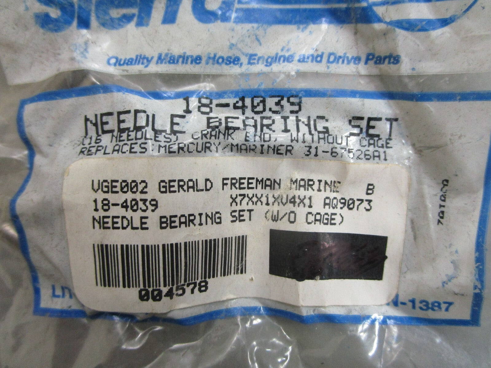 *NEW* 0770 Sierra Needle Bearing Set 18-4039 Replaces: 31-67526A1