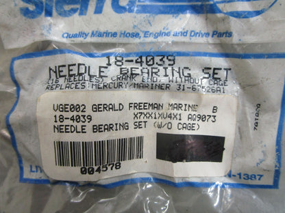 *NEW* 0770 Sierra Needle Bearing Set 18-4039 Replaces: 31-67526A1