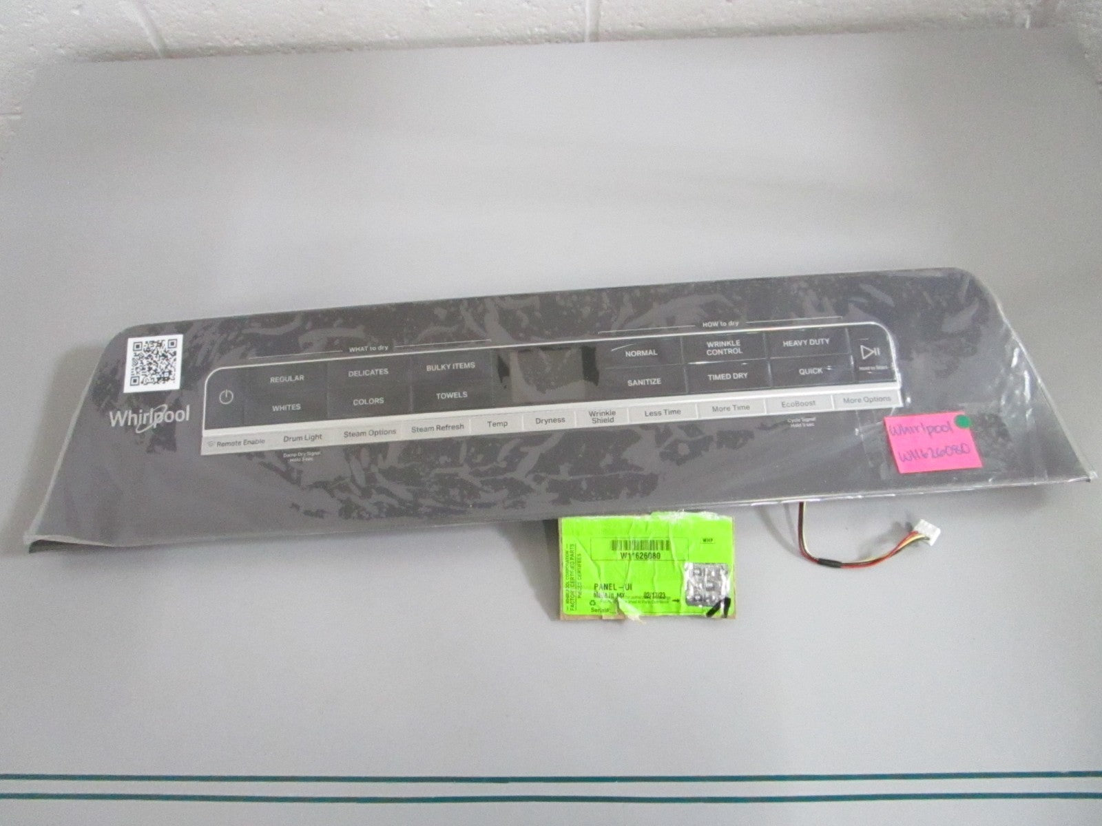 Whirlpool NEW OEM Dryer UI Fascia Control Panel W11626080 NOS Genuine Part 0820