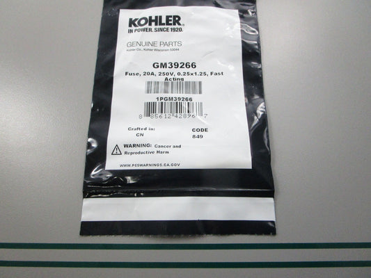NEW OEM GM39266 Kohler 250V 20A Fuse 0810