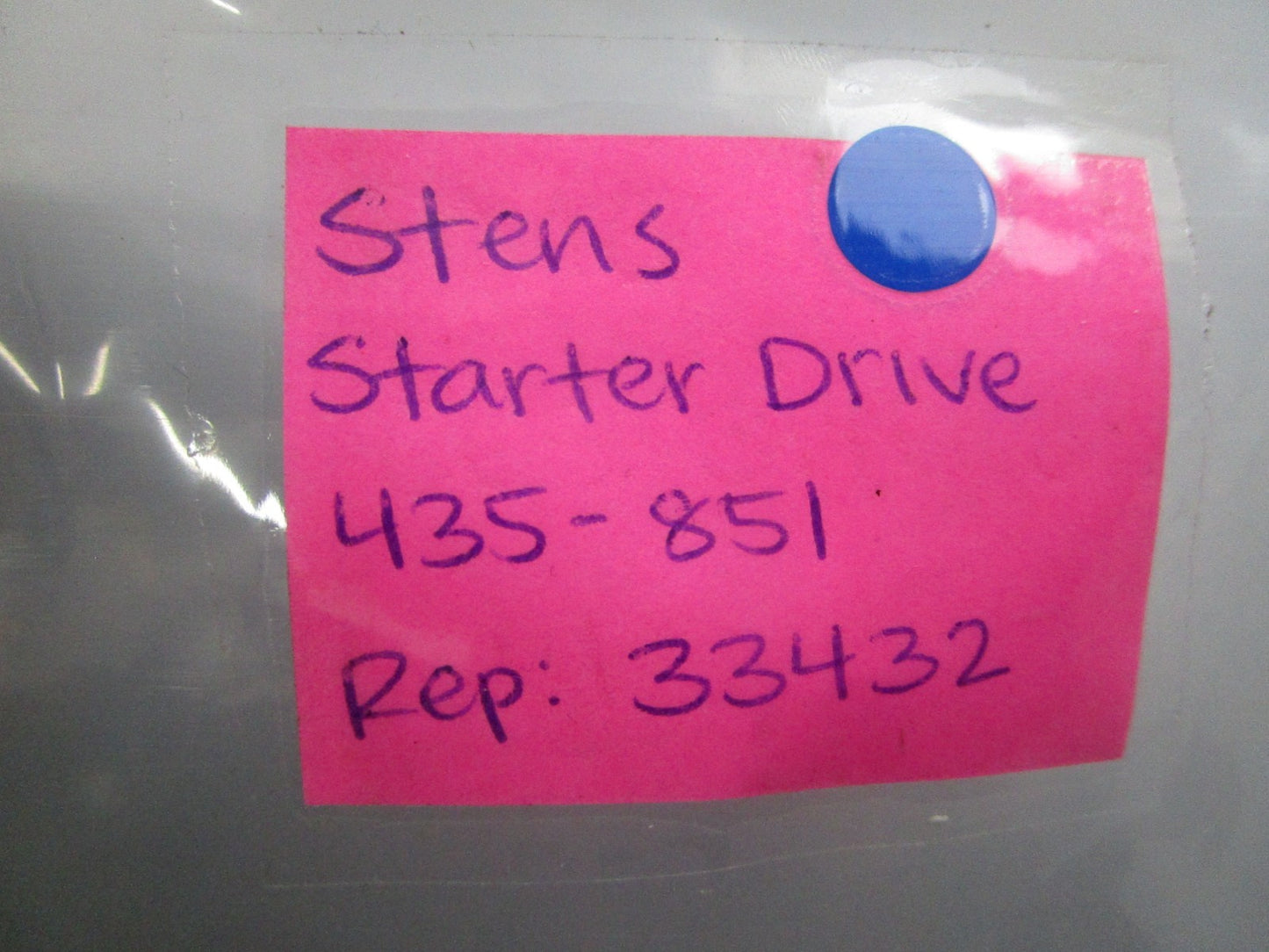 NEW 435-851 Replaces: 33432 Stens Starter Drive 0810