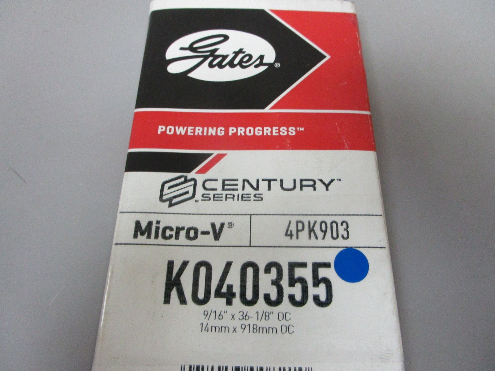 NEW K040355 Gates Micro-V 9/16" x 36 ⅛" Serpentine Belt 0720