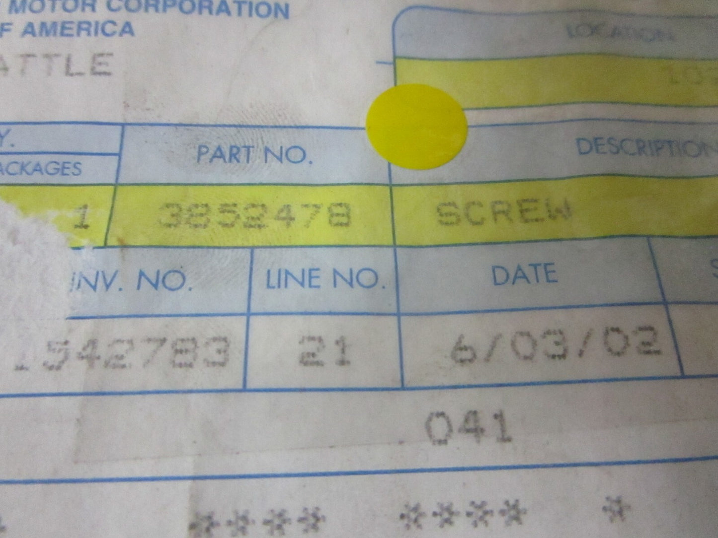 *NEW OEM* 0810 OMC Johnson Evinrude Screw 3852478