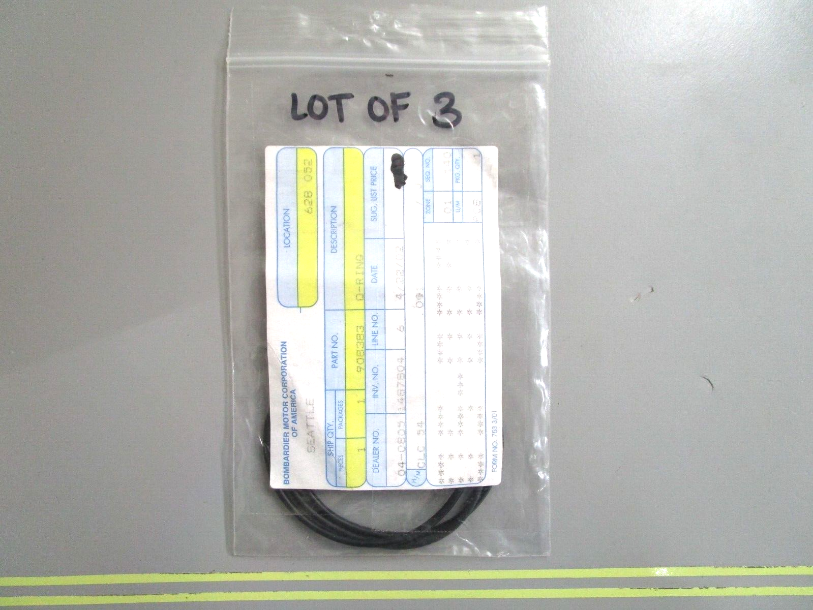 *NEW OEM* (LOT OF 3) 0750 OMC Johnson Evinrude O-RING 908383 0908383