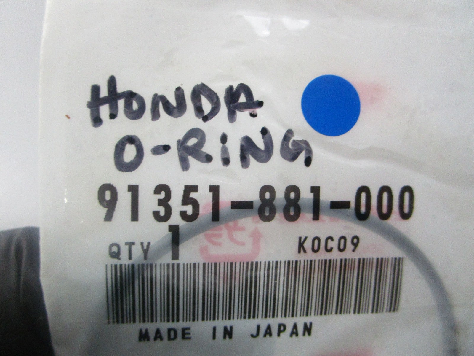 *NEW OEM* 0810 Honda O-Ring 91351-881-000