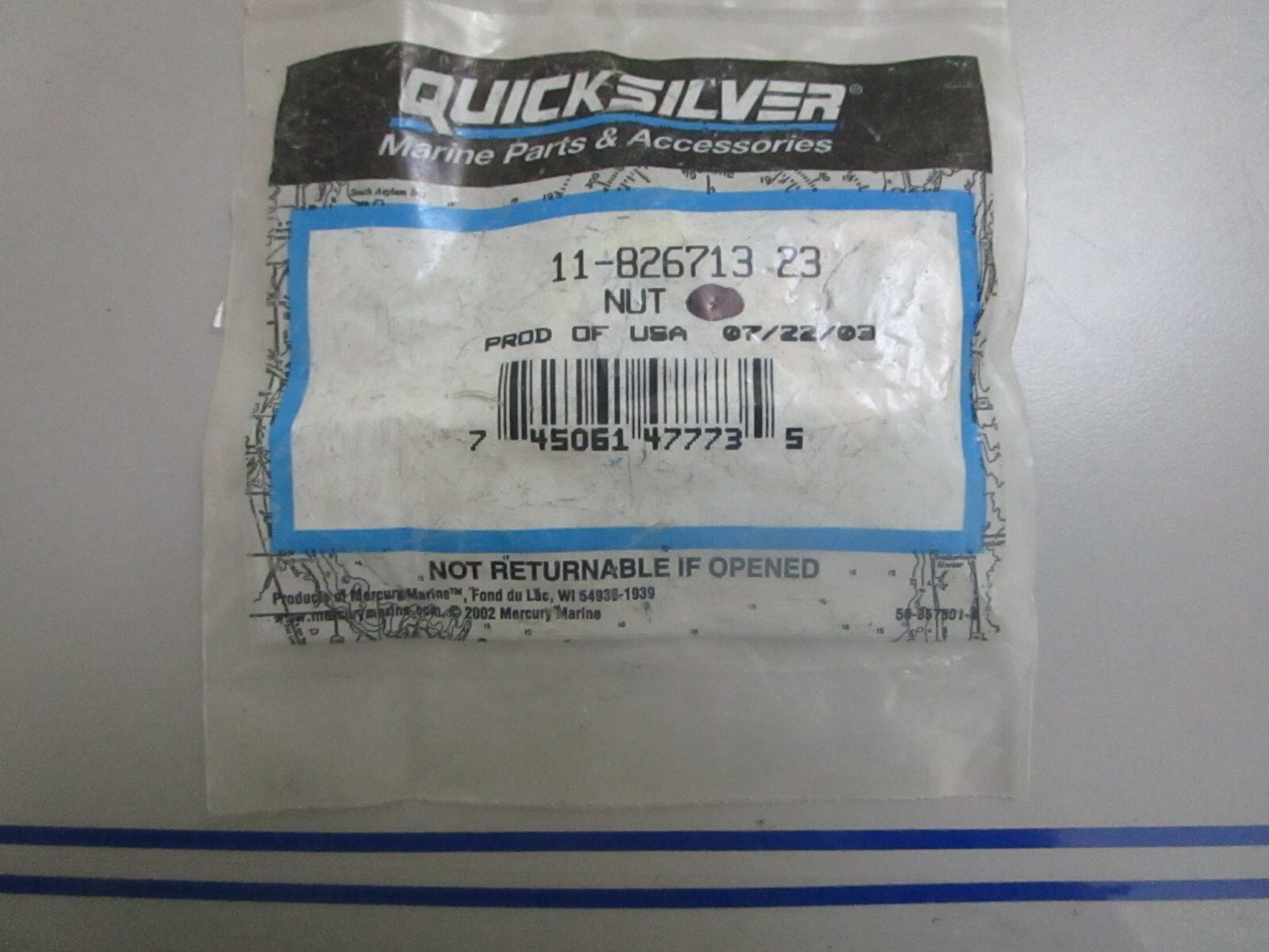 *NEW OEM* (LOT OF 2) 0810 Mercury Quicksilver Nut 11-826713 23