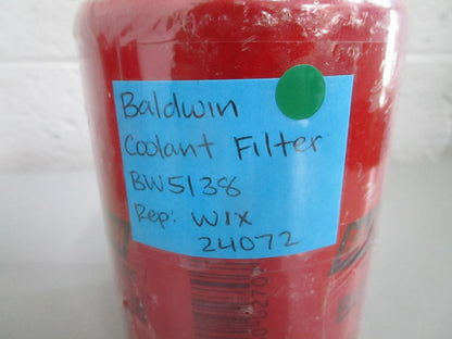 NEW (LOT OF 4) BW5138 Baldwin Coolant Filter Rep: 24072 Wix 0820