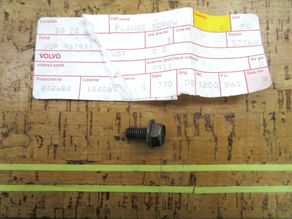 *NEW OEM* 0750 Volvo Penta FLANGE SCREW 967949