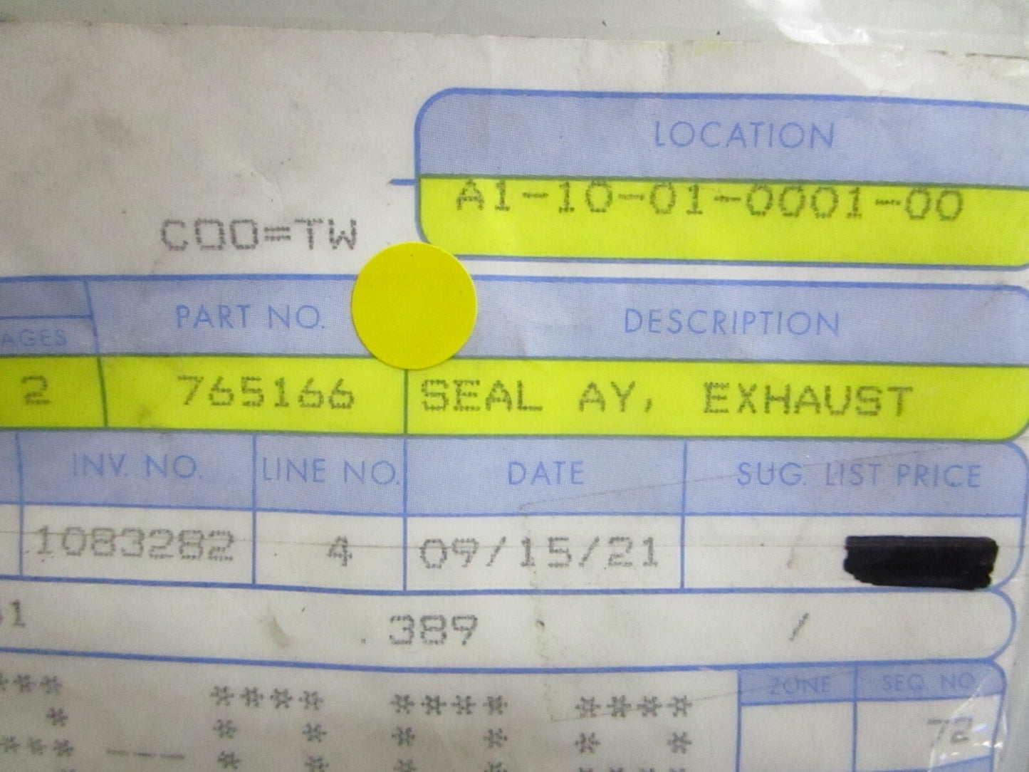 *NEW OEM* 0820 OMC Johnson Evinrude Exhaust Seal Ay 765166 0765166