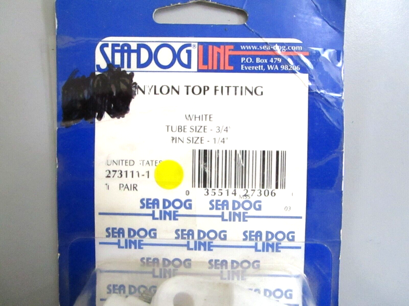 *NEW* 0750 Sea Dog  NYLON TOP FITTING (White) 273111-1