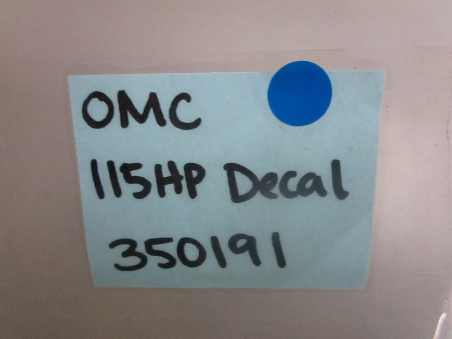 *NEW OEM* 0820 OMC Johnson Evinrude 115HP Decal 350191 0350191