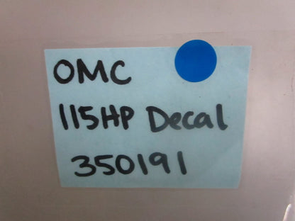 *NEW OEM* 0820 OMC Johnson Evinrude 115HP Decal 350191 0350191