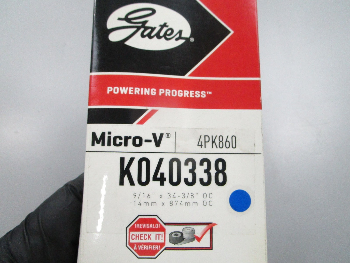 NEW K040338 Gates Micro-V Serpentine Belt 0810