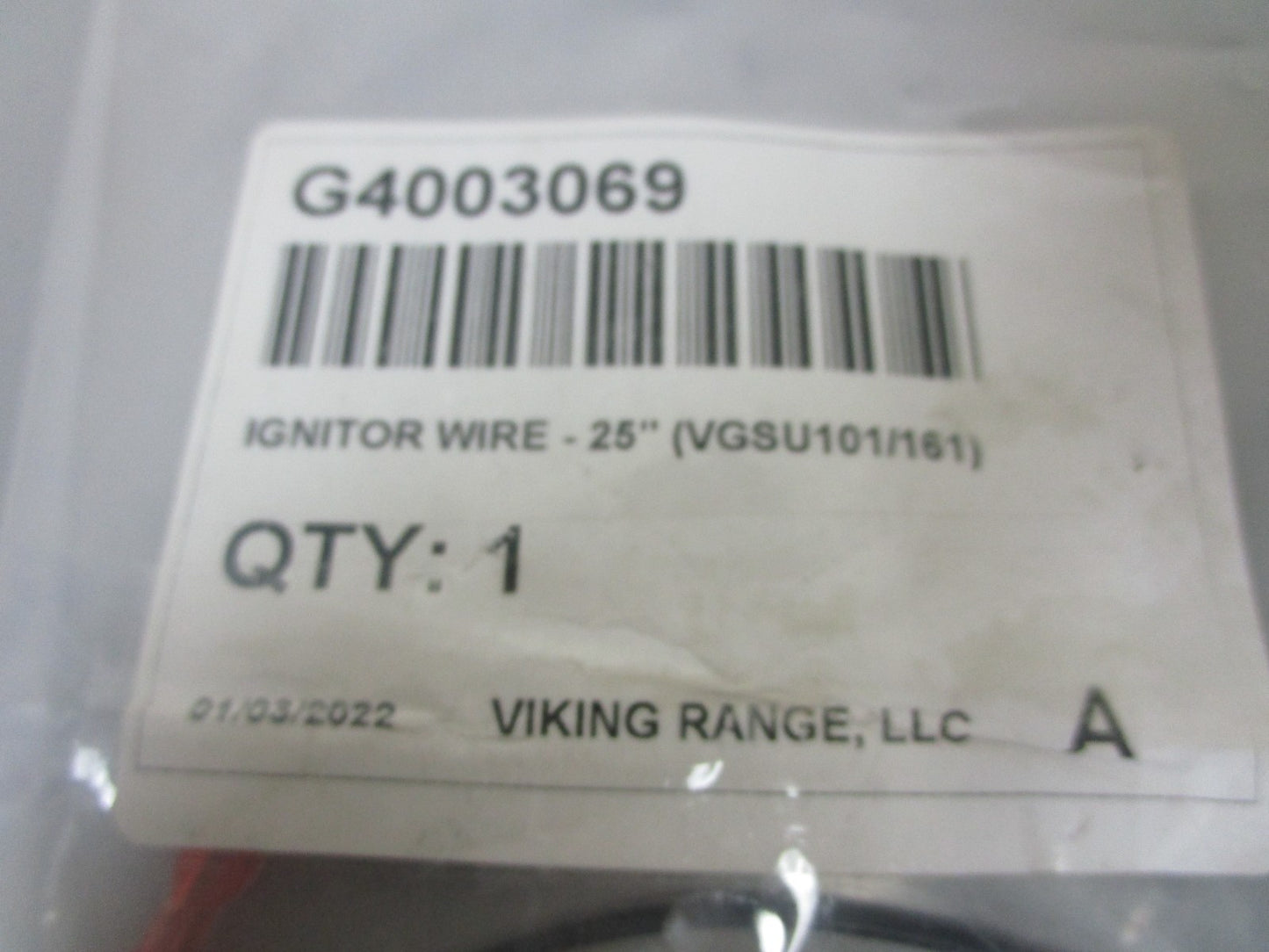 *NEW OEM* 0720 Viking 25" Ignitor Wire G4003069