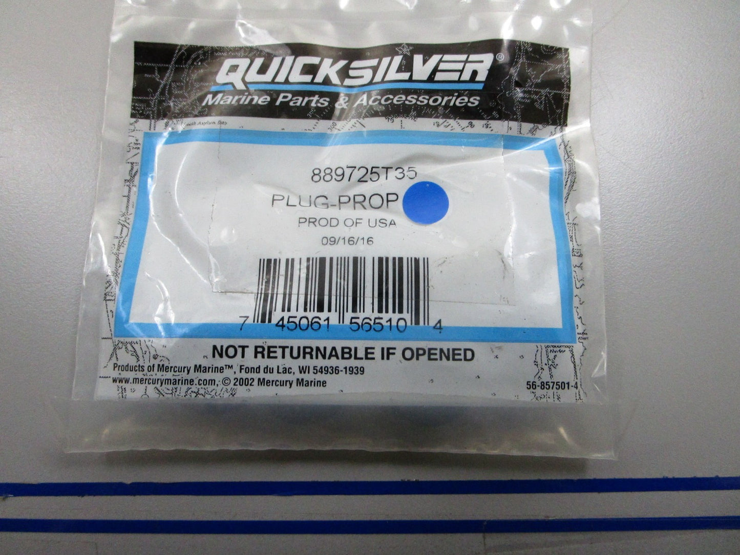 *NEW OEM* (LOT OF 5) 0810 Mercury Quicksilver Prop Plug 889725T35