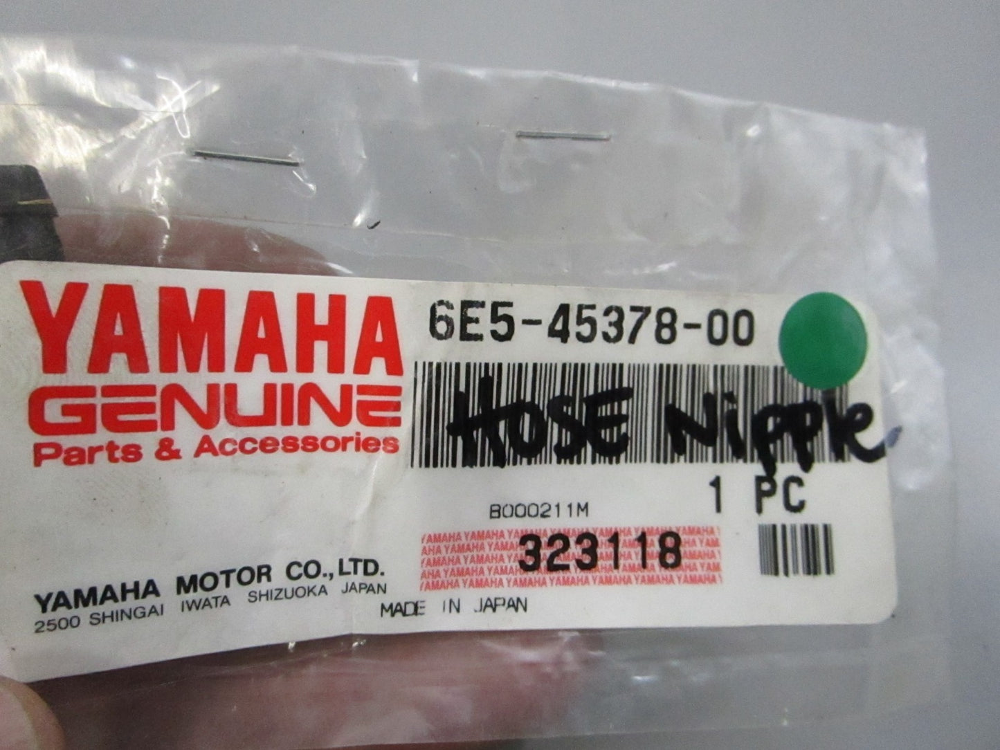 NEW OEM 6E5-45378-00-00 Yamaha Hose Nipple 0810