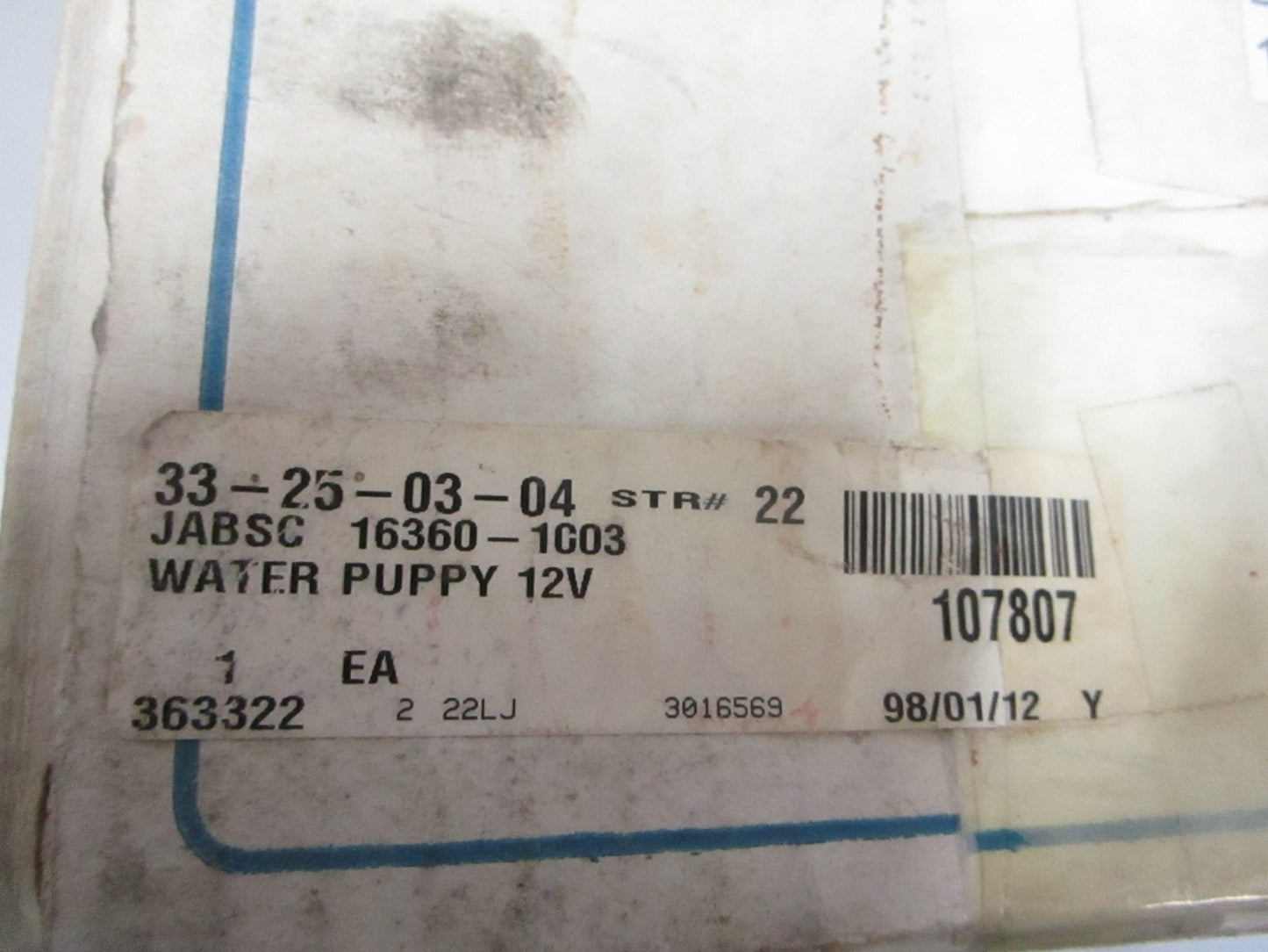 *NEW OEM* 0720 Jabsco 12V Commercial Duty Water Puppy Pump 16360-1003