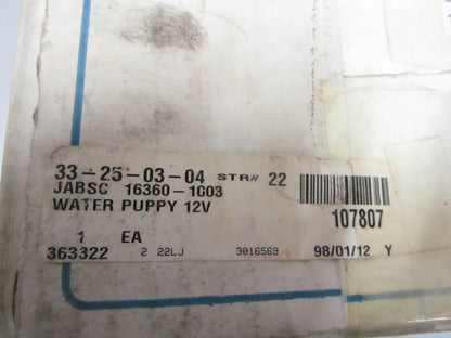 *NEW OEM* 0720 Jabsco 12V Commercial Duty Water Puppy Pump 16360-1003