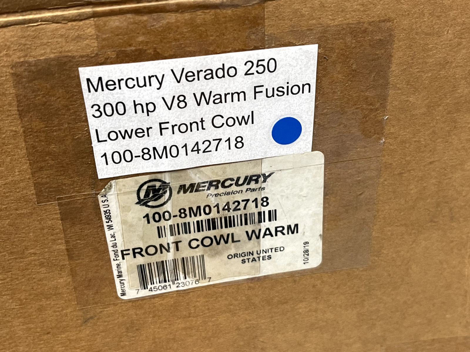 *NEW OEM* 0670 Mercury Verado 250 300 V8 Warm Fusion Lower Front Cowl 8M0142718