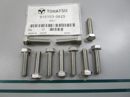 NEW OEM (LOT OF 10) 910103-0625 Tohatsu Bolt 0810