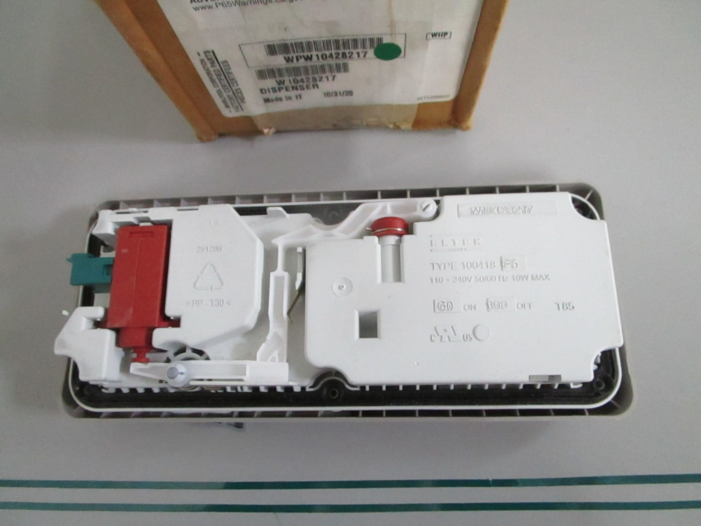 Whirlpool WPW10428217 NEW OEM Dishwasher Detergent Dispenser Assembly NOS 0820