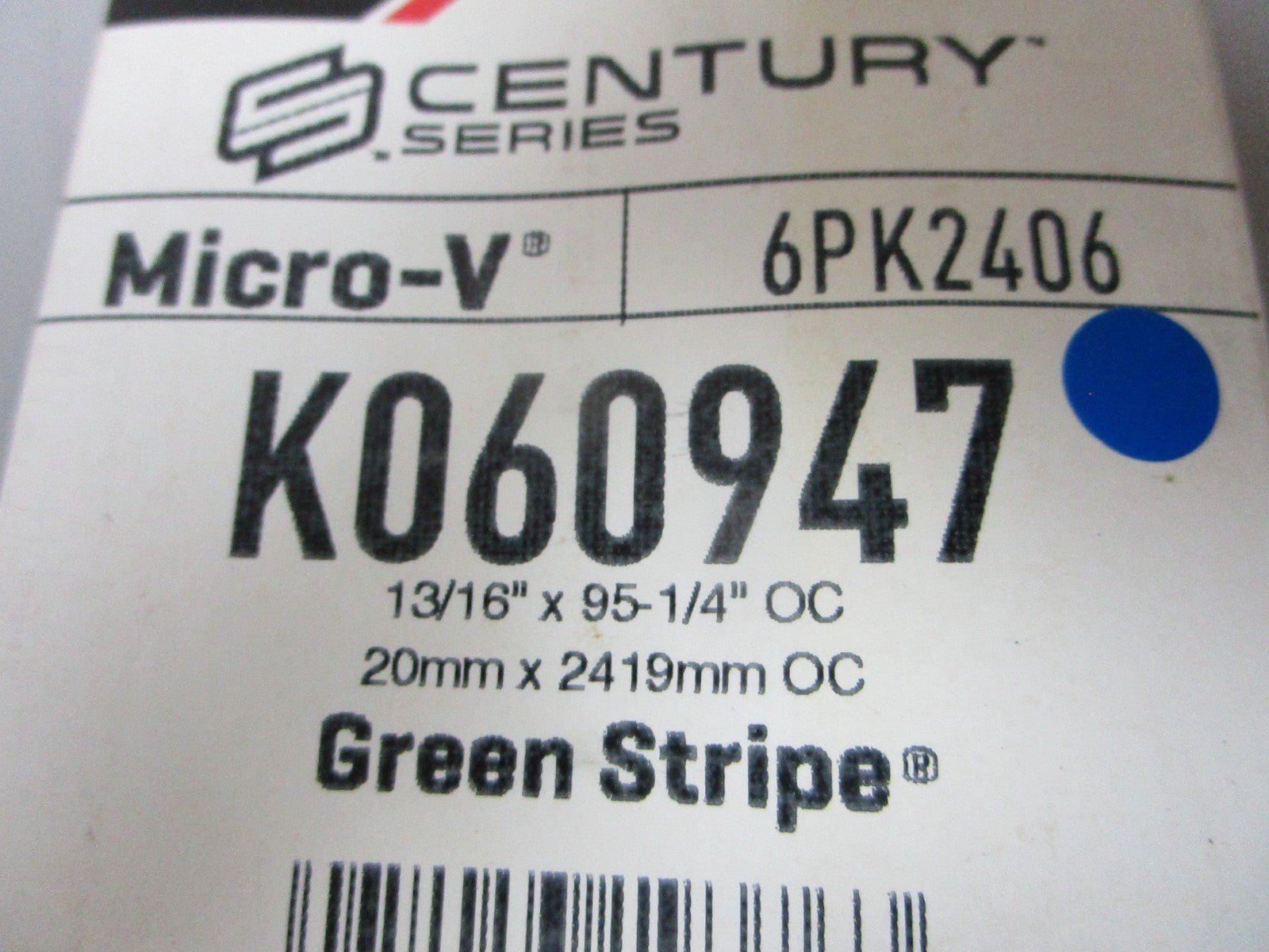 NEW K060947 Gates Micro-V Green Stripe 13/16" x 95 ¼" Serpentine Belt 0720