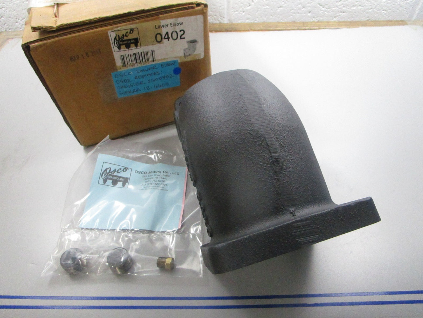 NEW 0402 Replaces: Chrysler 2600402 Sierra 18-6600 Osco Lower Elbow 0810