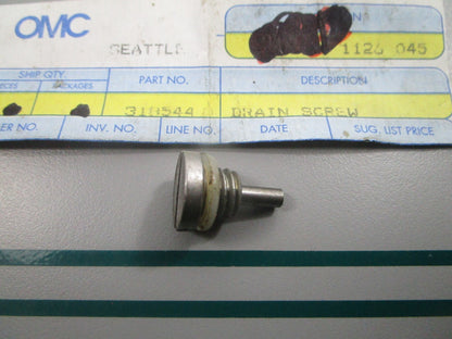 NEW OEM 318544 0318544 OMC Johnson Evinrude Drain Plug 0810