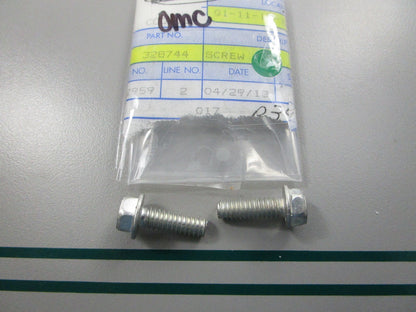 NEW OEM (LOT OF 2) 328744 0328744 OMC Johnson Evinrude Screw 0810