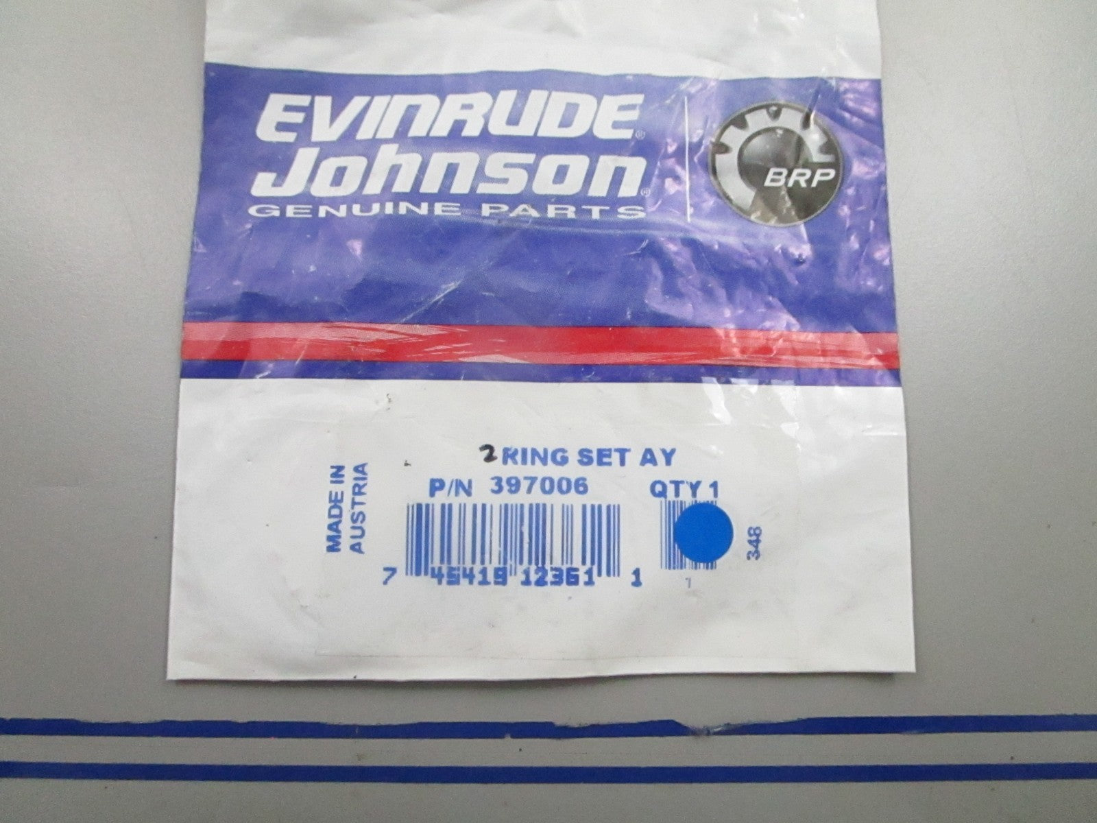 *NEW OEM* 0810 OMC Johnson Evinrude 2 Ring Set Assembly 397006 0397006