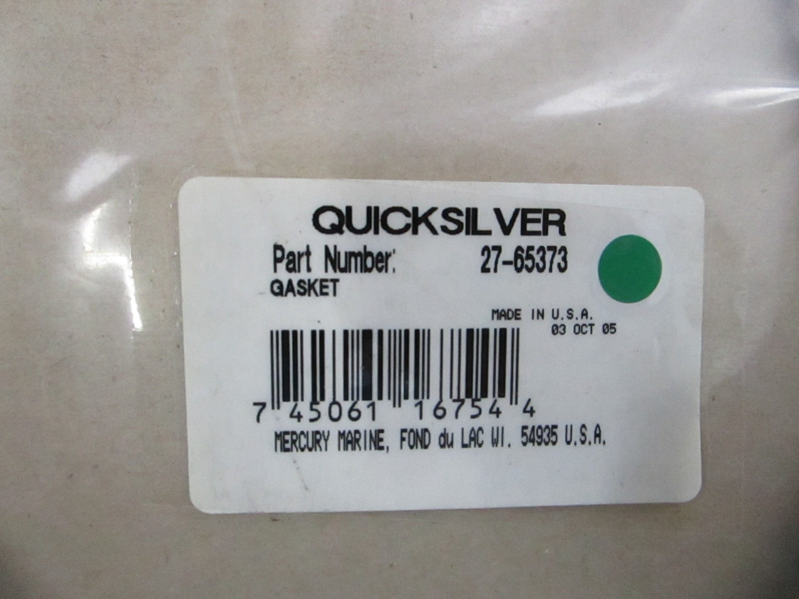 NEW OEM 27-65373 Mercury Quicksilver Gasket 0810