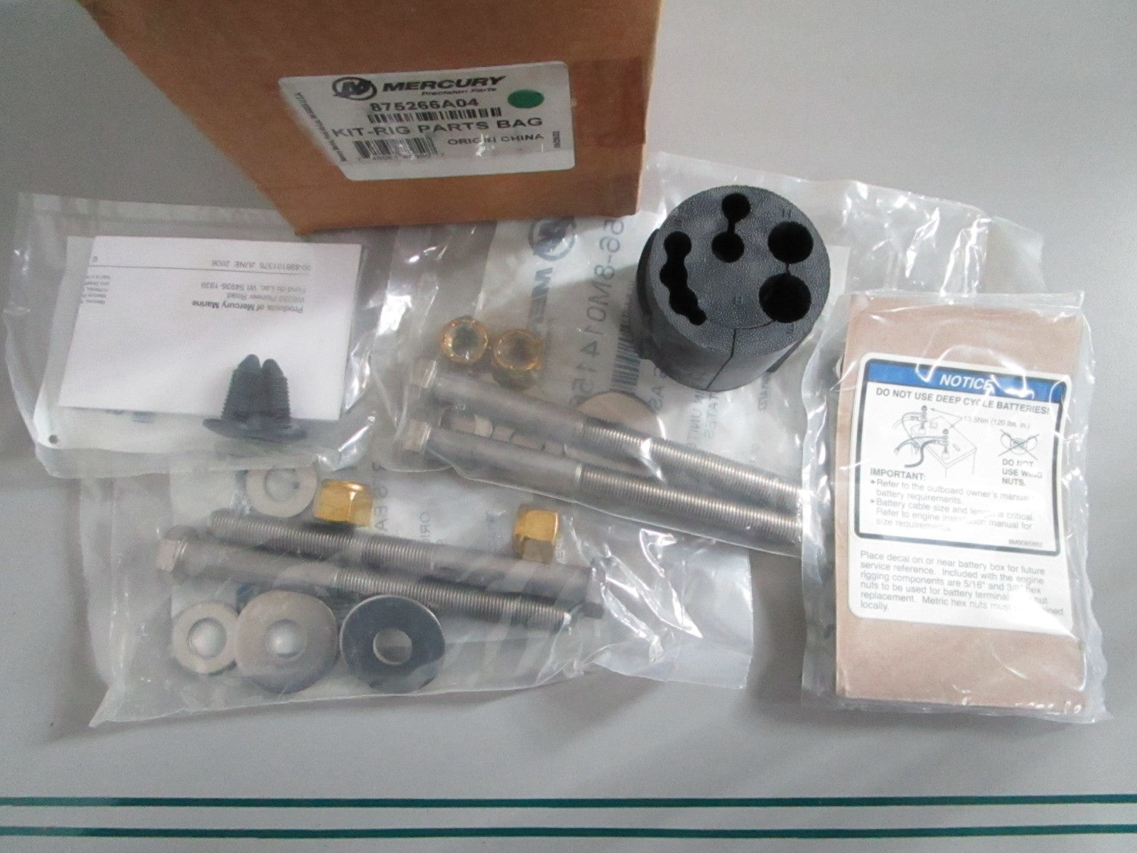 NEW OEM 875266A04 Mercury Quicksilver Rigging Kit 0820