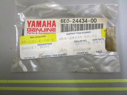 *NEW OEM* 0750 Yamaha BODY GASKET 6E0-24434-00