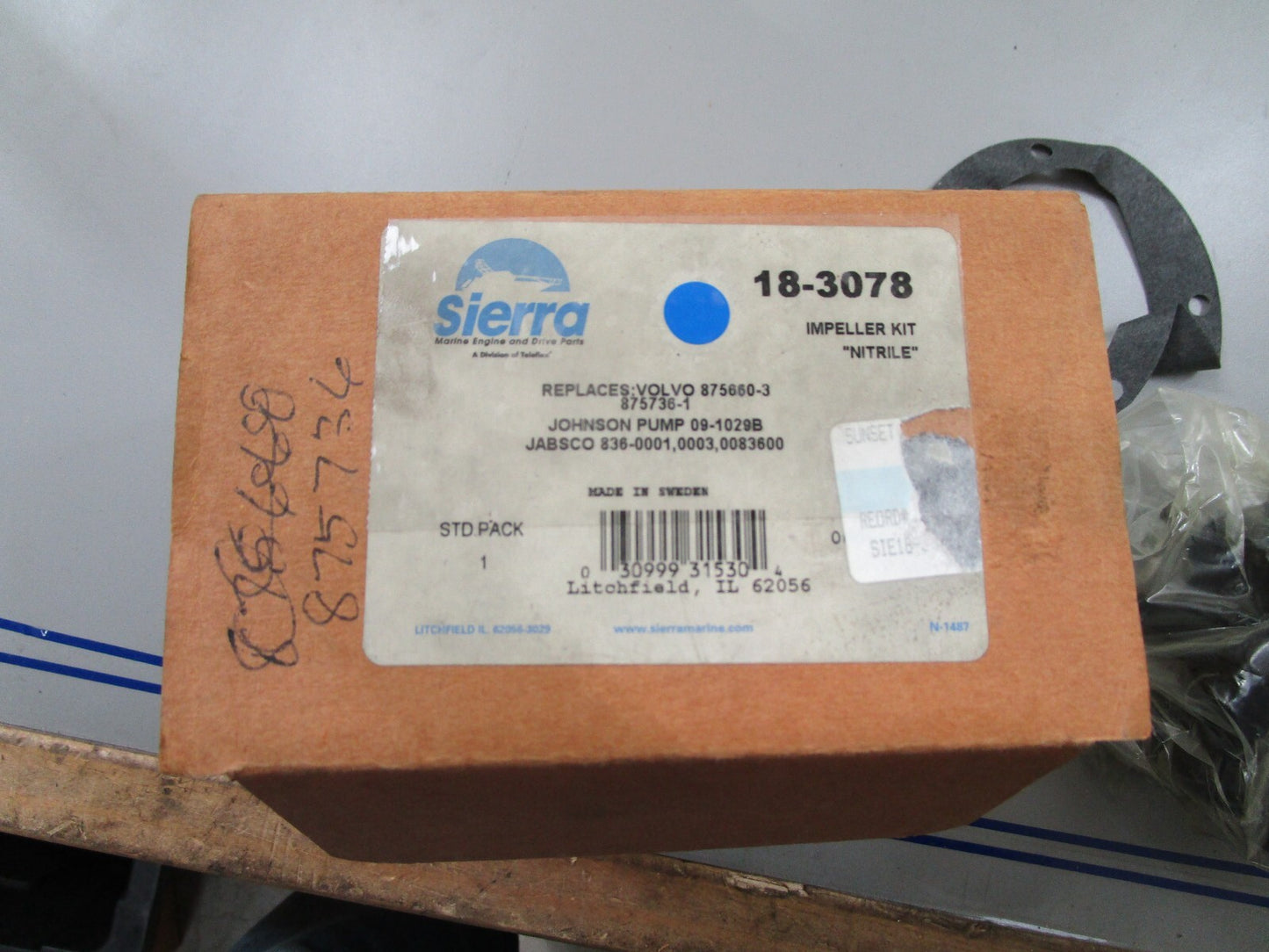 *NEW* 0720 Sierra Impeller Kit 18-3078 Replaces: Volvo 875660 875736 09-1029B