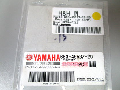 *NEW OEM* 0750 Yamaha SHIM T:0.15MM  663-45587-20-00