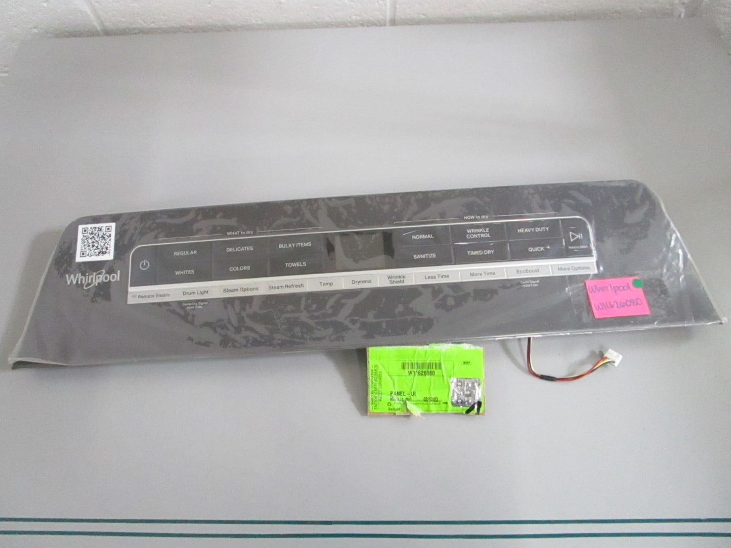 Whirlpool NEW OEM Dryer UI Fascia Control Panel W11626080 NOS Genuine Part 0820
