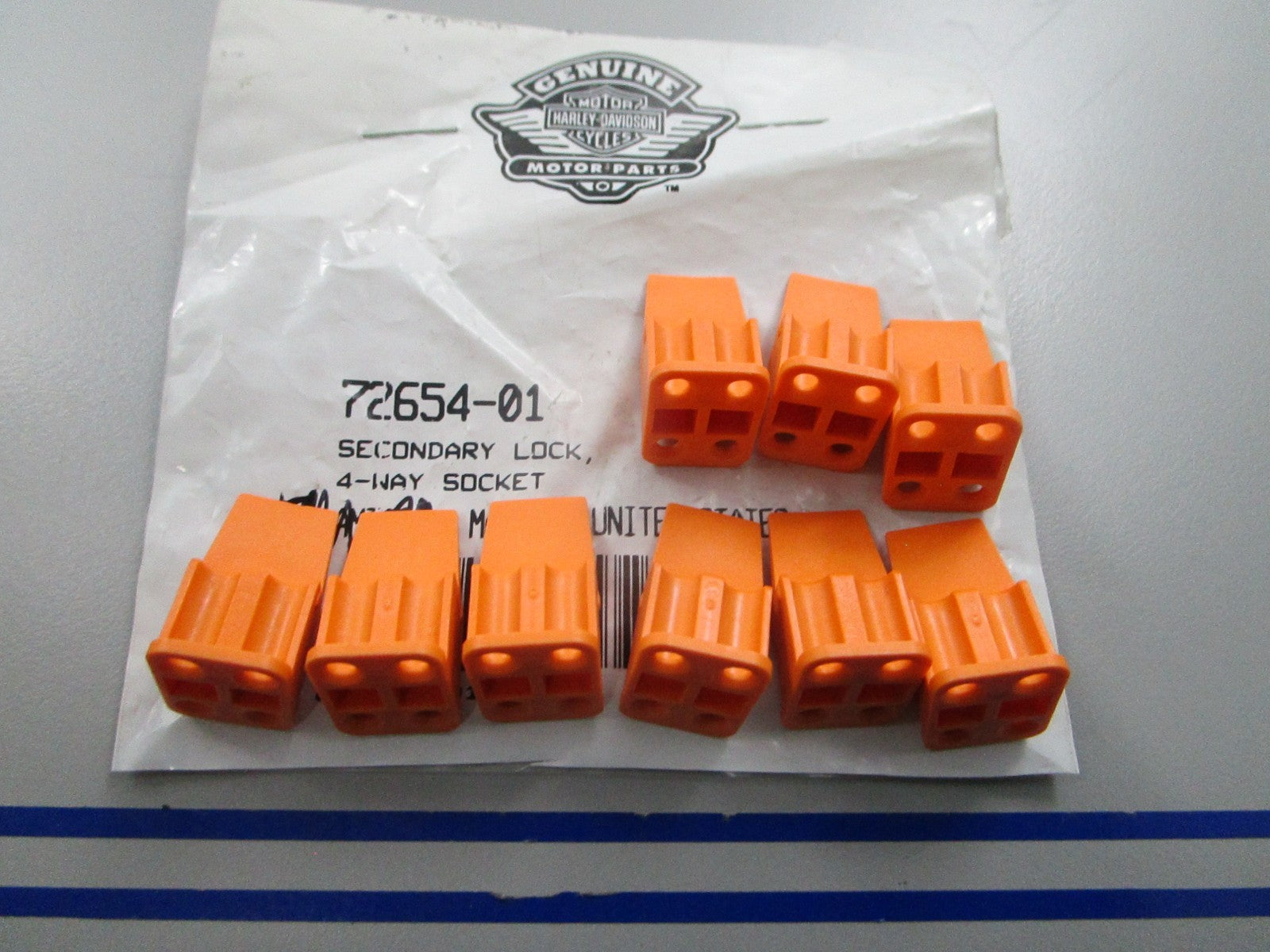 *NEW OEM* (LOT OF 9) 0810 Harley Davidson Secondary Lock 4-Way Socket 72654-01