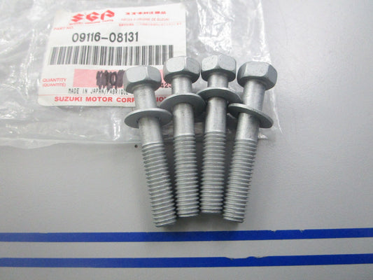 *NEW OEM* (LOT OF 4) 0810 Suzuki Bolt Screw 09116-08131