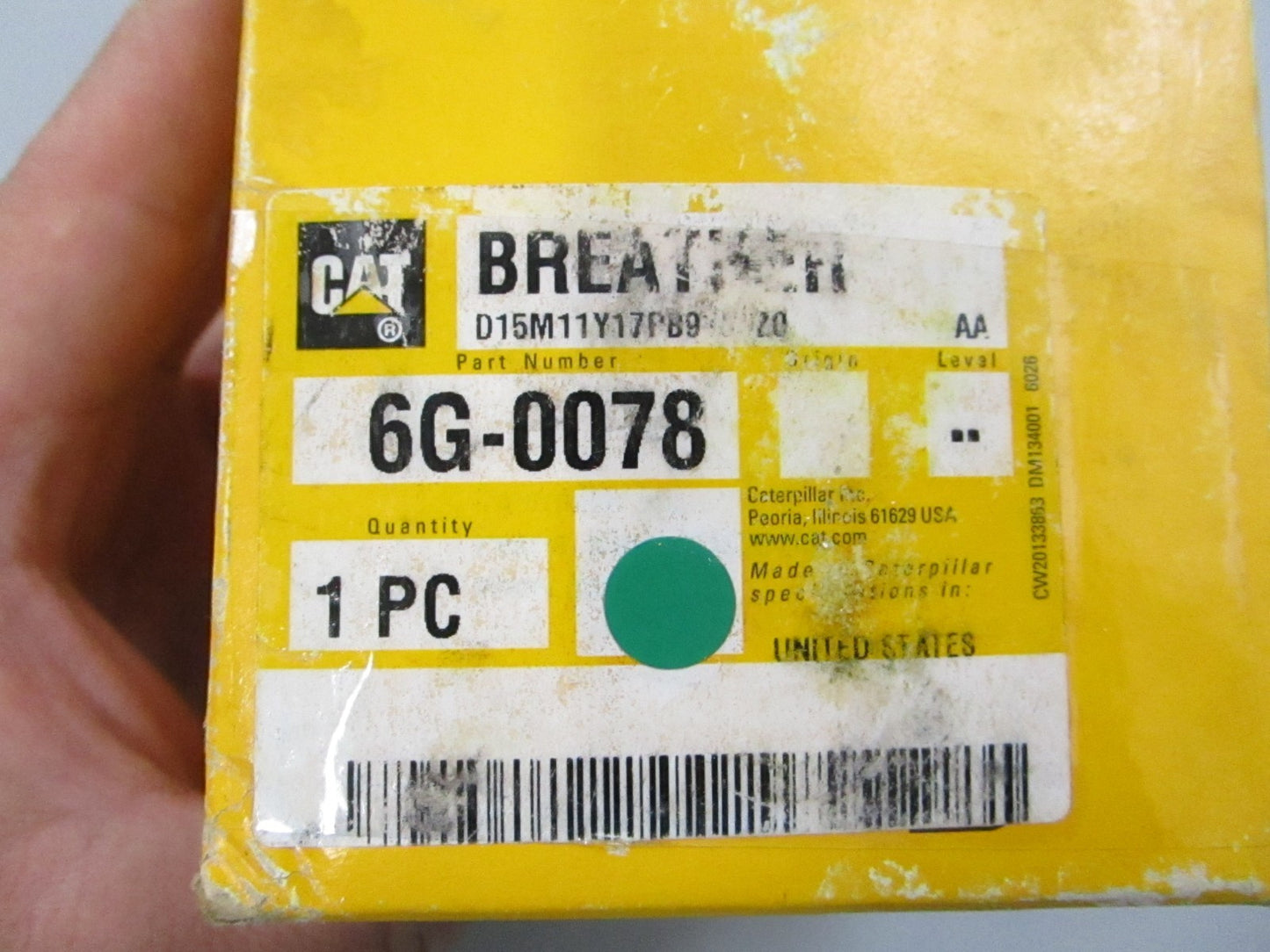 CAT NEW OEM Breather 6G-0078 74.4MM 3/4-14 NPTF 621 623 631 657 D10 NOS 0810