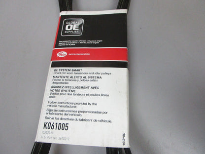 NEW K061005 Gates Micro-V Green Stripe 13/16" x 101 ⅛" Serpentine Belt 0720