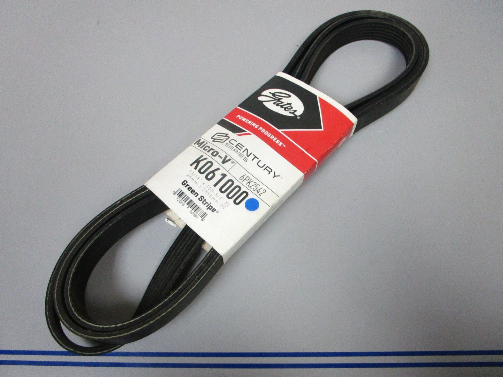 NEW K061000 Gates Micro-V Green Stripe 13/16" x 100 ⅝" Serpentine Belt 0720