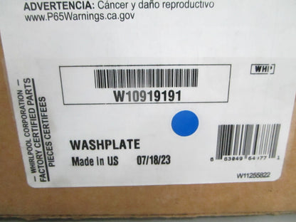 *NEW OEM* 0820 Whirlpool Wash Plate W10919191