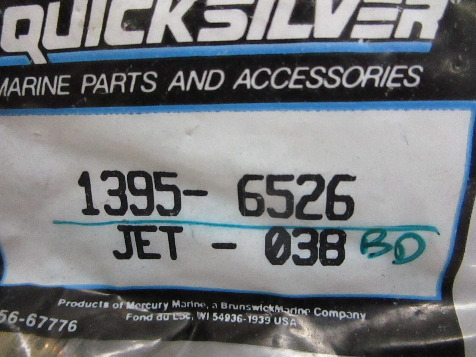 *NEW OEM* 0810 Mercury Quicksilver .038 Jet 1395-6526