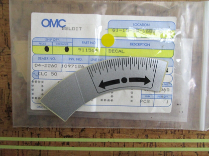 *NEW OEM* 0810 OMC Johnson Evinrude Decal 911564 0911564
