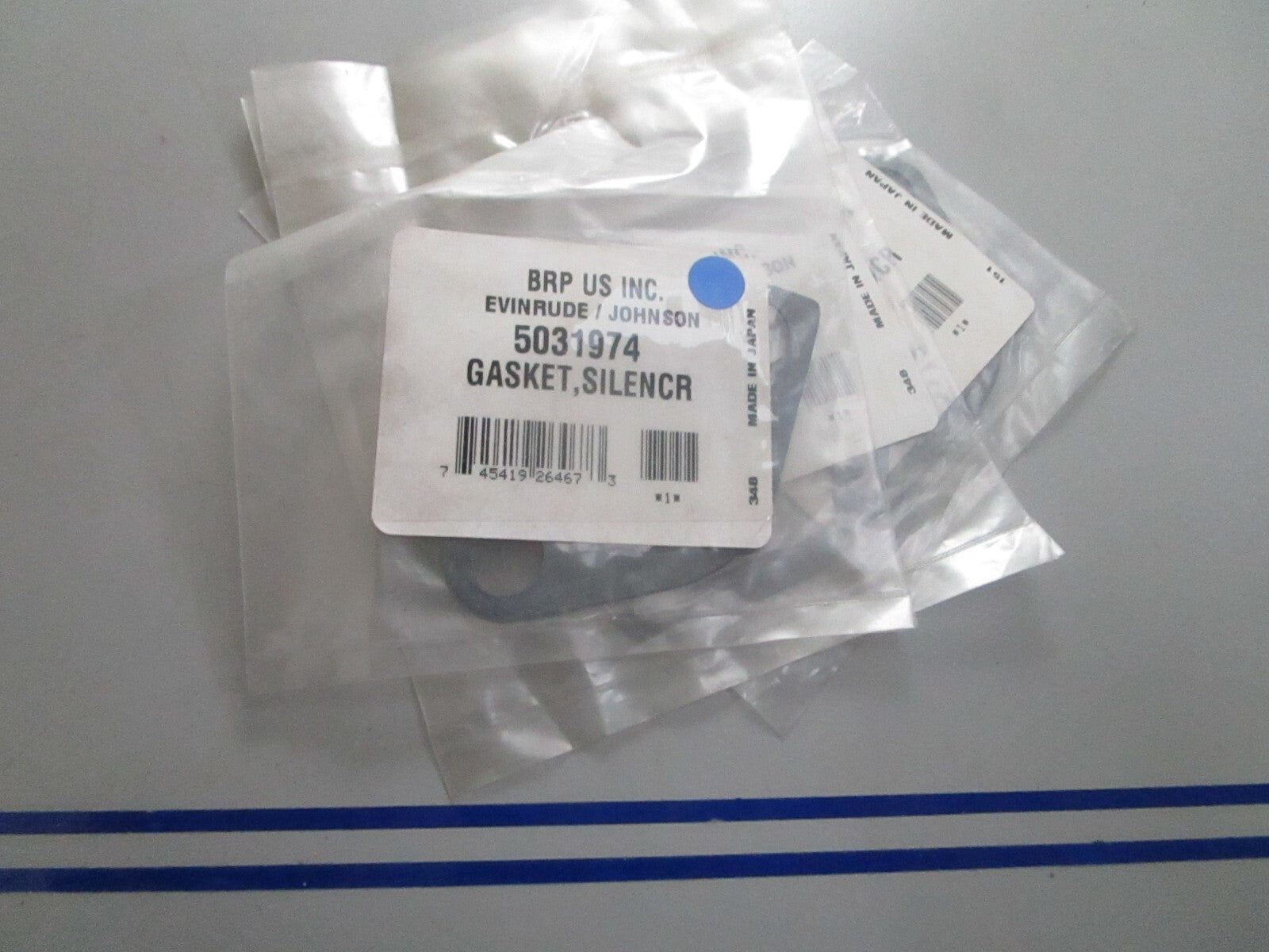 *NEW OEM* (LOT OF 3) 0810 OMC Johnson Evinrude Silencer Gasket 5031974