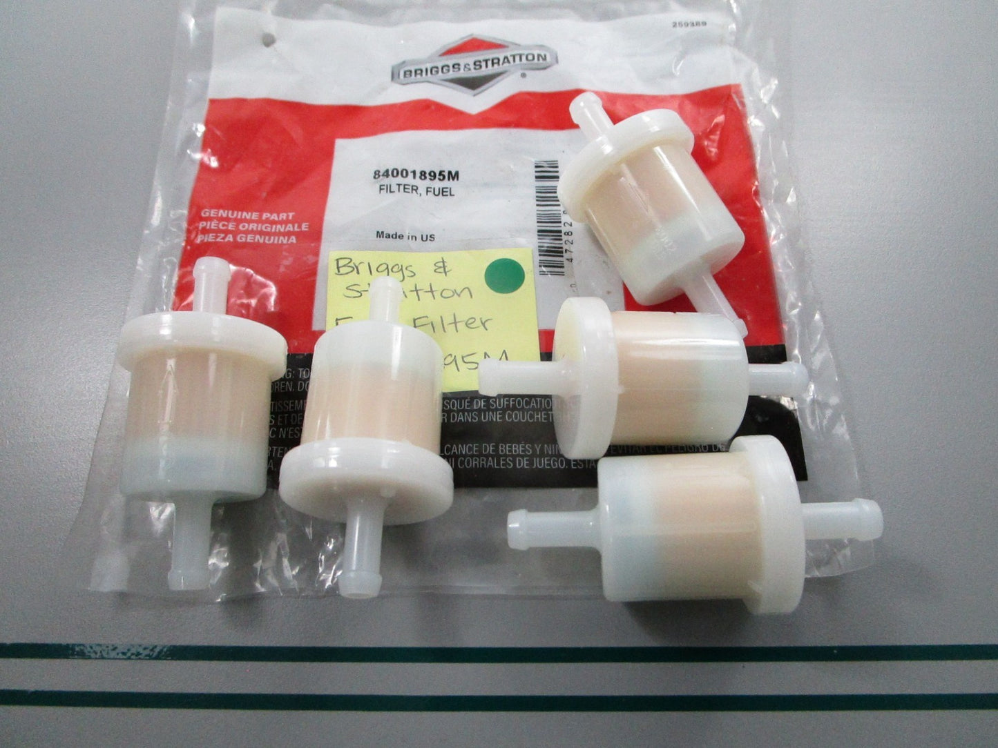 NEW OEM (LOT OF 5) 84001895M Briggs & Stratton Fuel Filter 0810