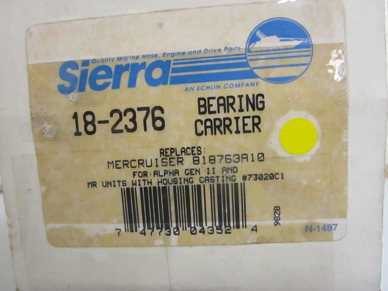*NEW* 0820 Sierra Bearing Carrier 18-2376 Replaces: 818763A10
