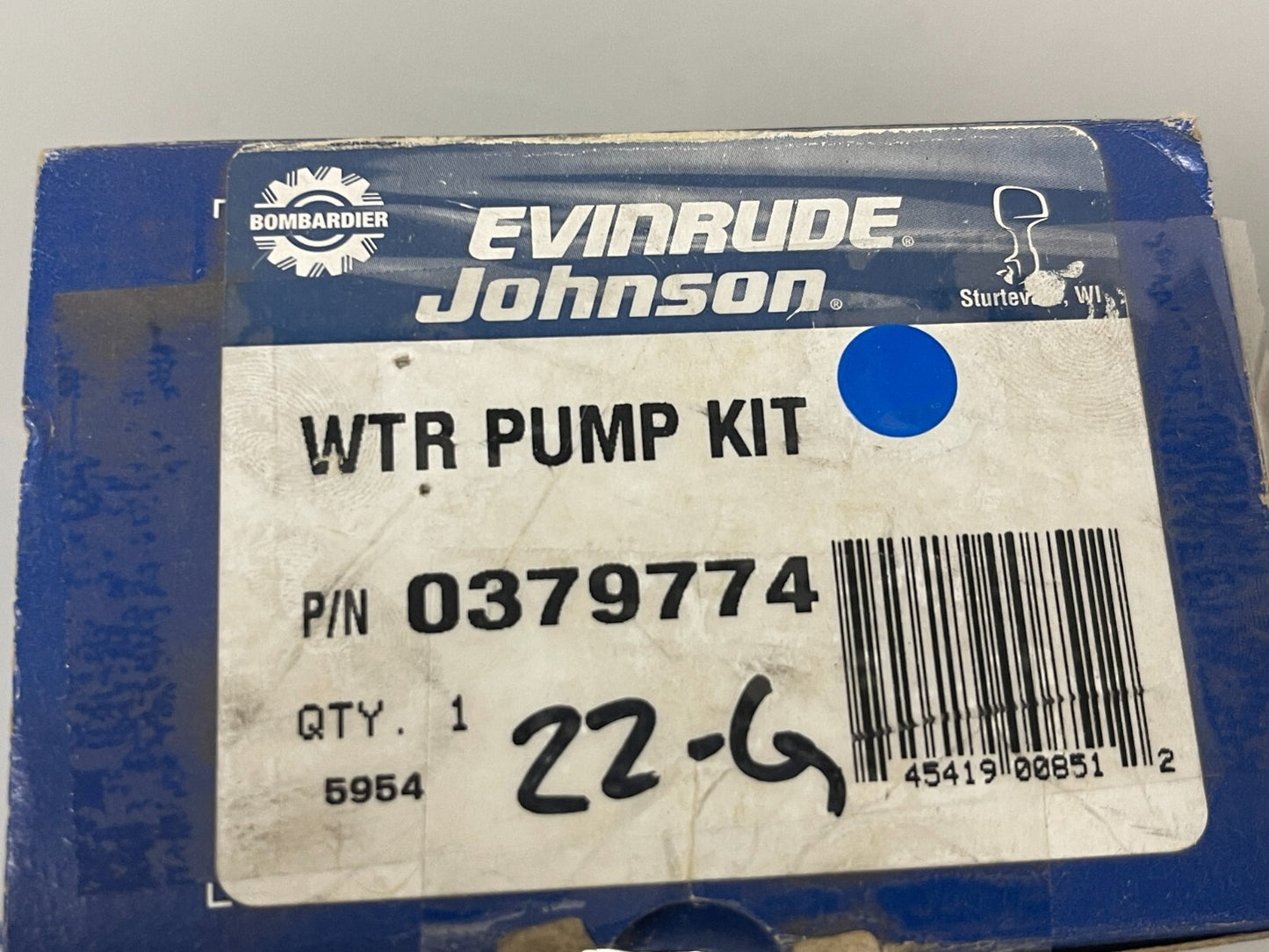 *NEW OEM* 0810 OMC Johnson Evinrude Water Pump Kit 379774 0379774