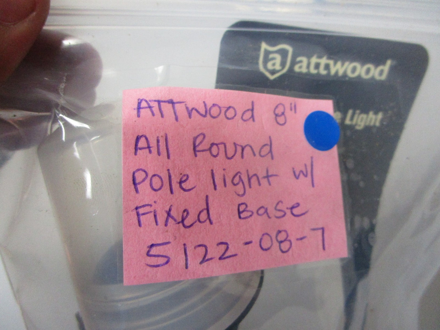 NEW OEM Attwood 5122-08-7 All Round Light Pole & Fixed Base 8" Assembly 0720