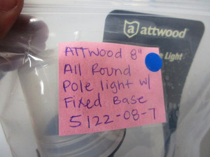 NEW OEM Attwood 5122-08-7 All Round Light Pole & Fixed Base 8" Assembly 0720